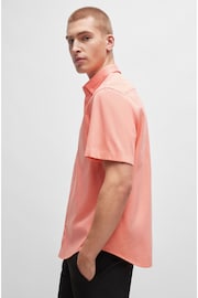 BOSS Pink Regular-Fit Shirt in Cotton Piqué Jersey - Image 4 of 5