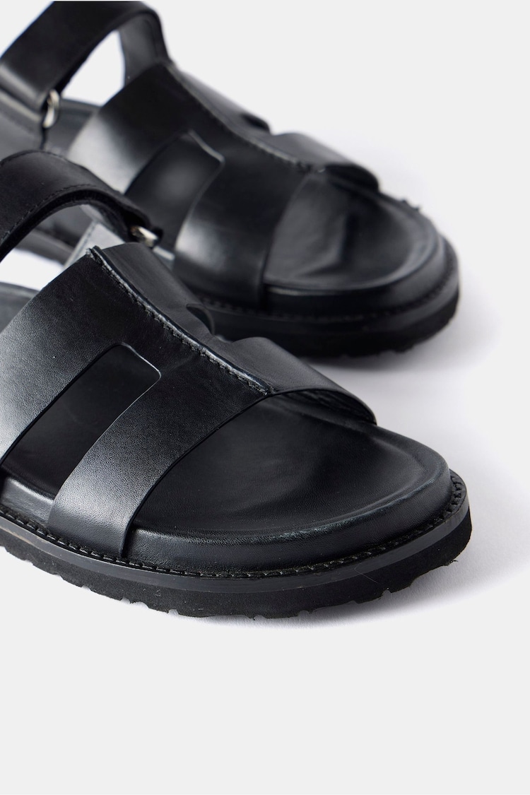 Mint Velvet Black Leather Chunky Sandals - Image 2 of 3