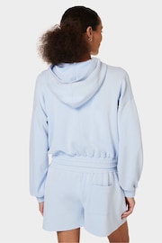 Sweaty Betty Breeze Blue Sand Wash CloudWeight Crop Hoodie - Image 2 of 5