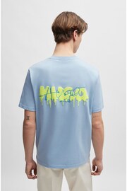 HUGO Cotton-Jersey Relaxed-Fit T-Shirt With Double Logo - Image 2 of 5