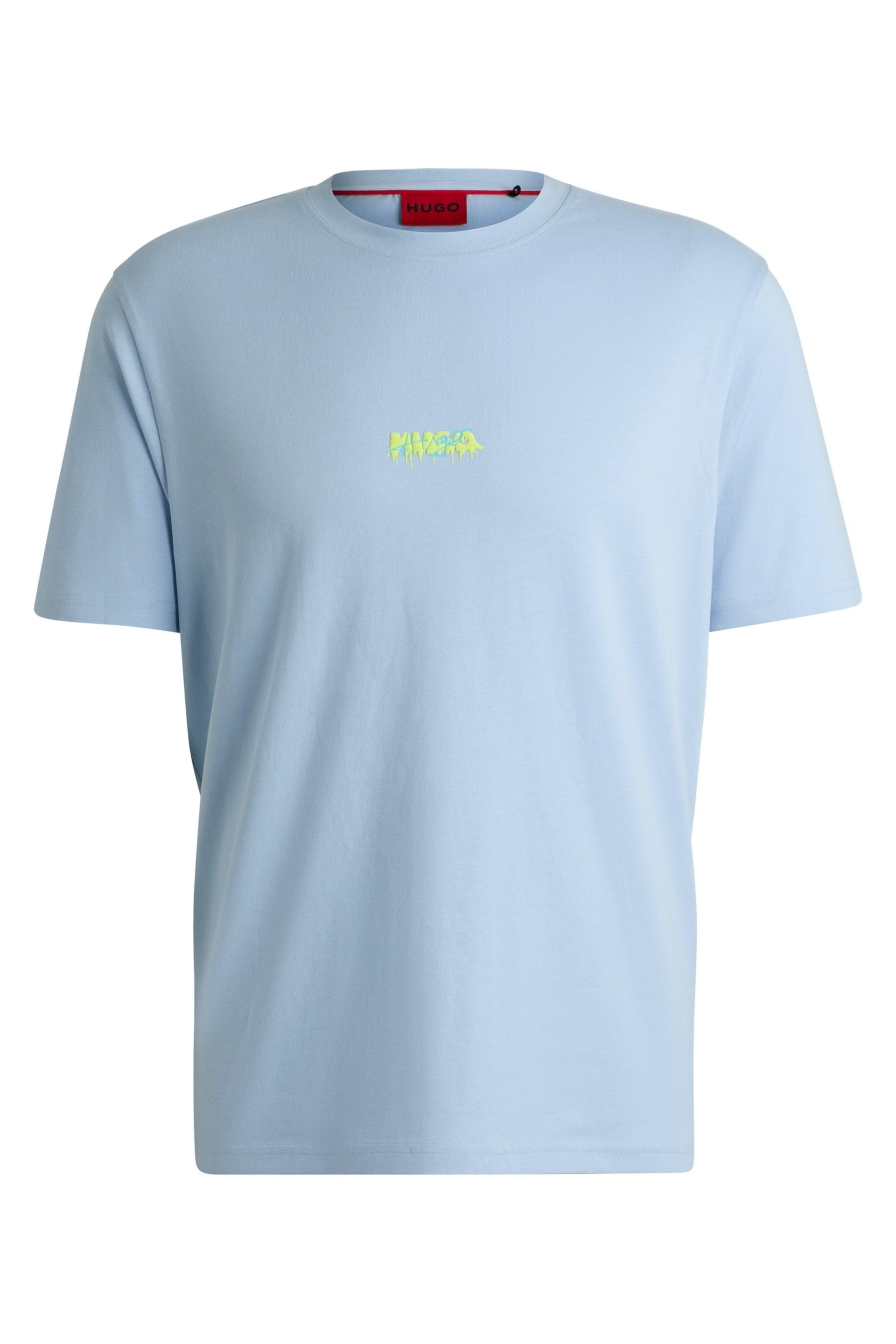 HUGO Cotton-Jersey Relaxed-Fit T-Shirt With Double Logo - Image 5 of 5