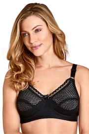 Miss Mary of Sweden Black Cotton Dots Non Wired Bra - Image 1 of 3