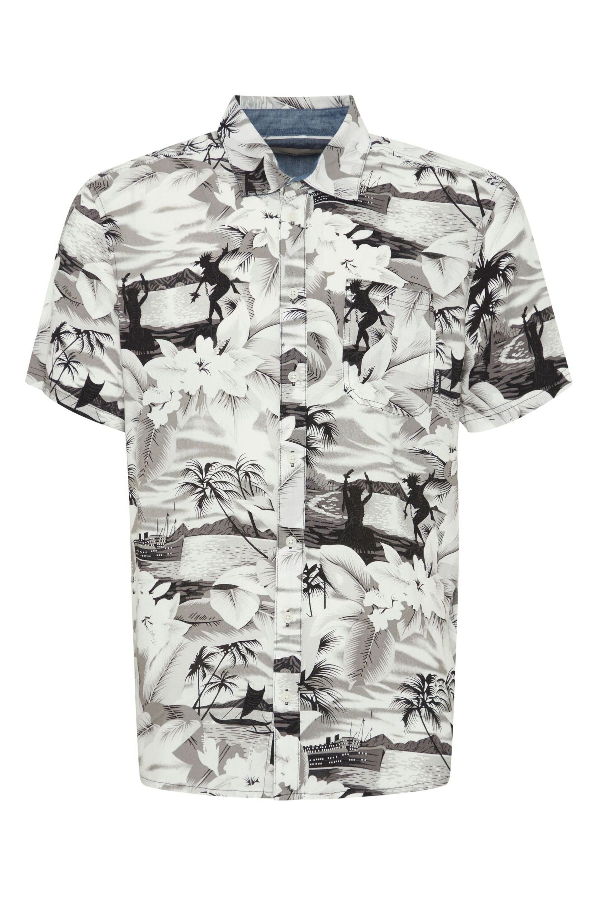 Blend Black Printed Short Sleeve Shirt - Image 5 of 5