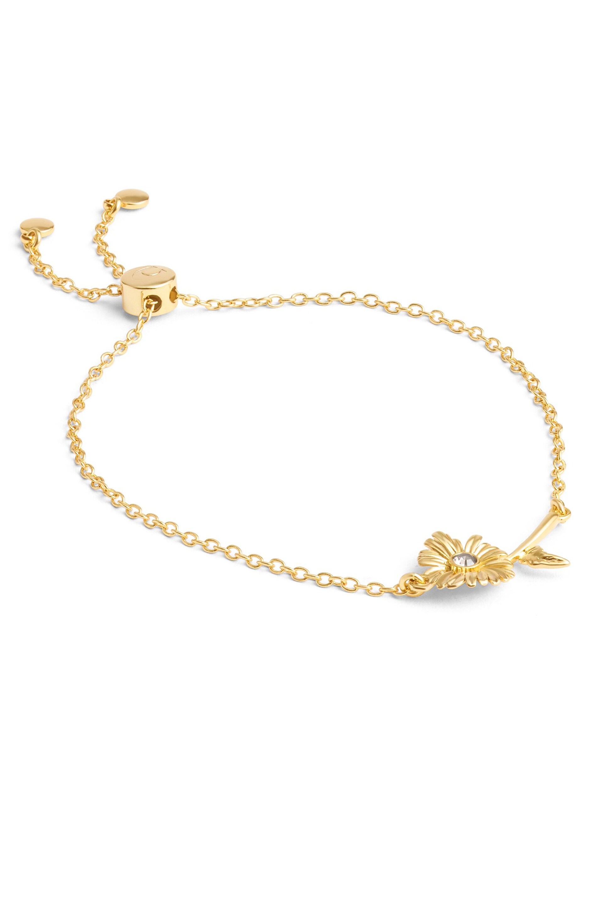 COACH Gold Tone Daisy Slider Bracelet - Image 1 of 3