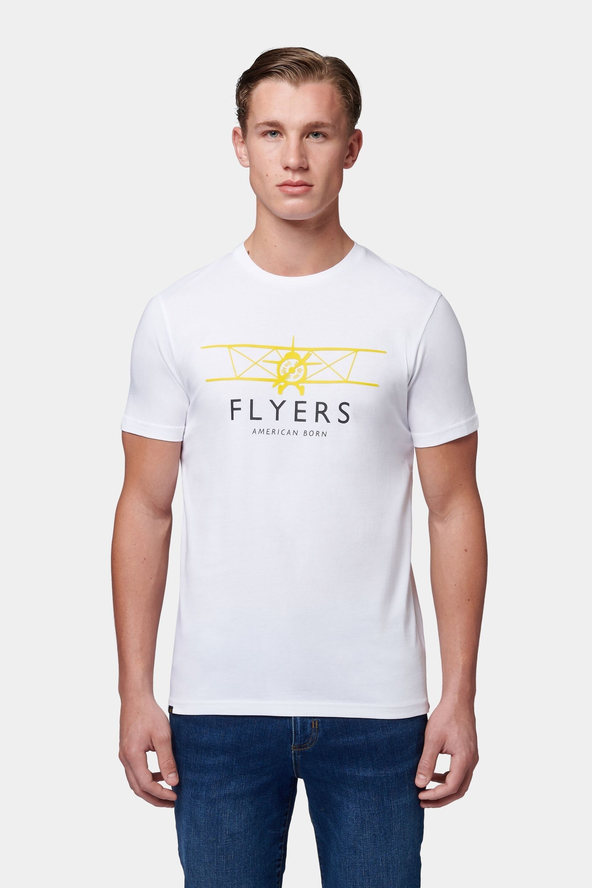 Flyers Mens Classic Fit Plane T-Shirt - Image 1 of 8