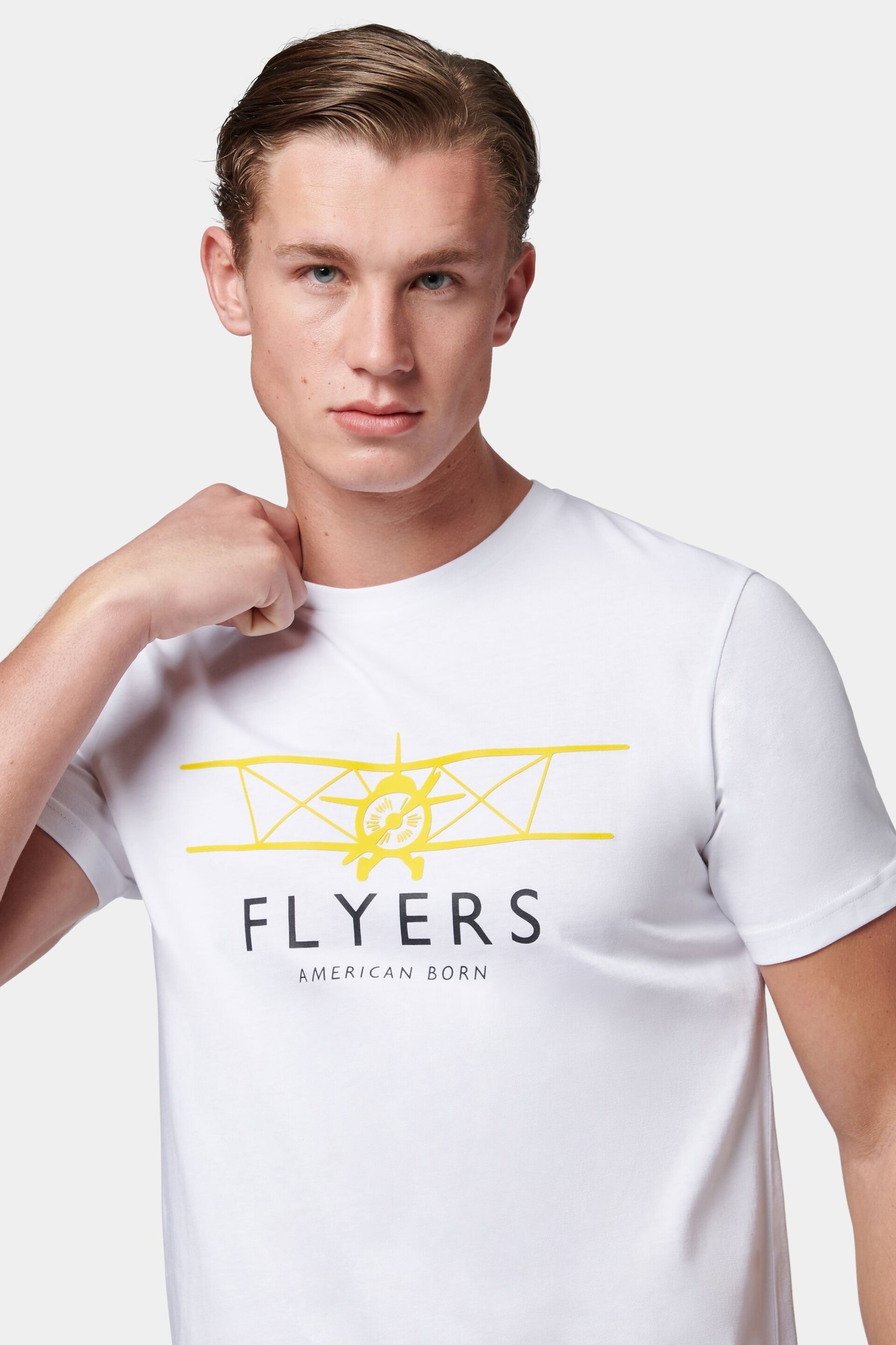 Flyers Mens Classic Fit Plane T-Shirt - Image 3 of 8