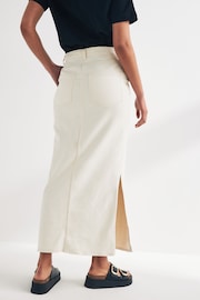 ONLY White Side Split Denim Maxi Skirt - Image 3 of 6