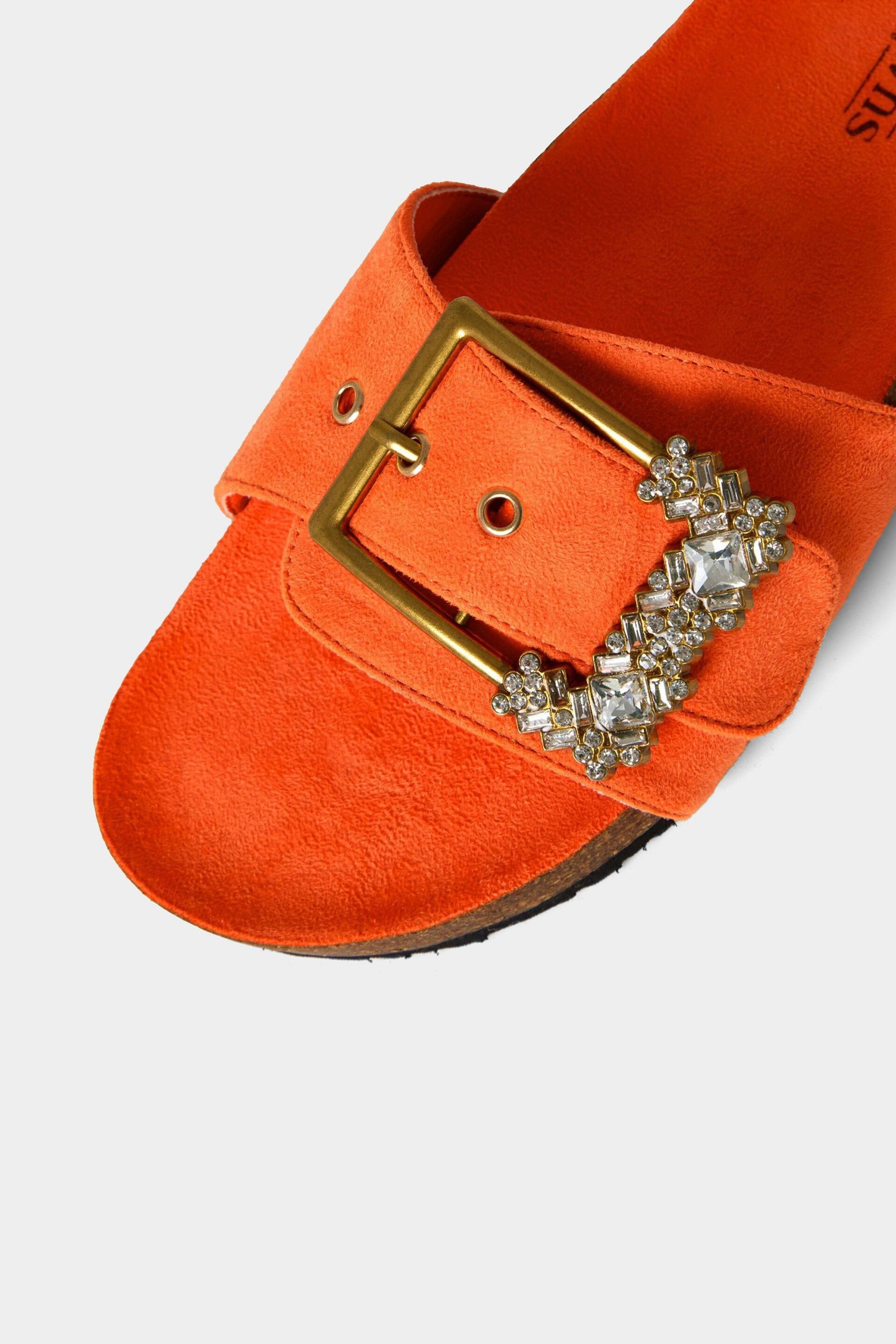 Joe Browns Orange Crystal Buckle Slider Sandals - Image 4 of 4