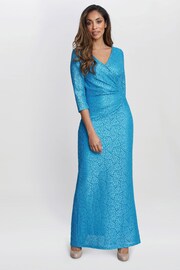 Gina Bacconi Blue Fearne Lace Wrap Maxi Dress - Image 3 of 5