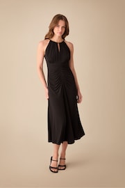 Ro&Zo Petite Jersey Halterneck Midi Black Dress - Image 1 of 4