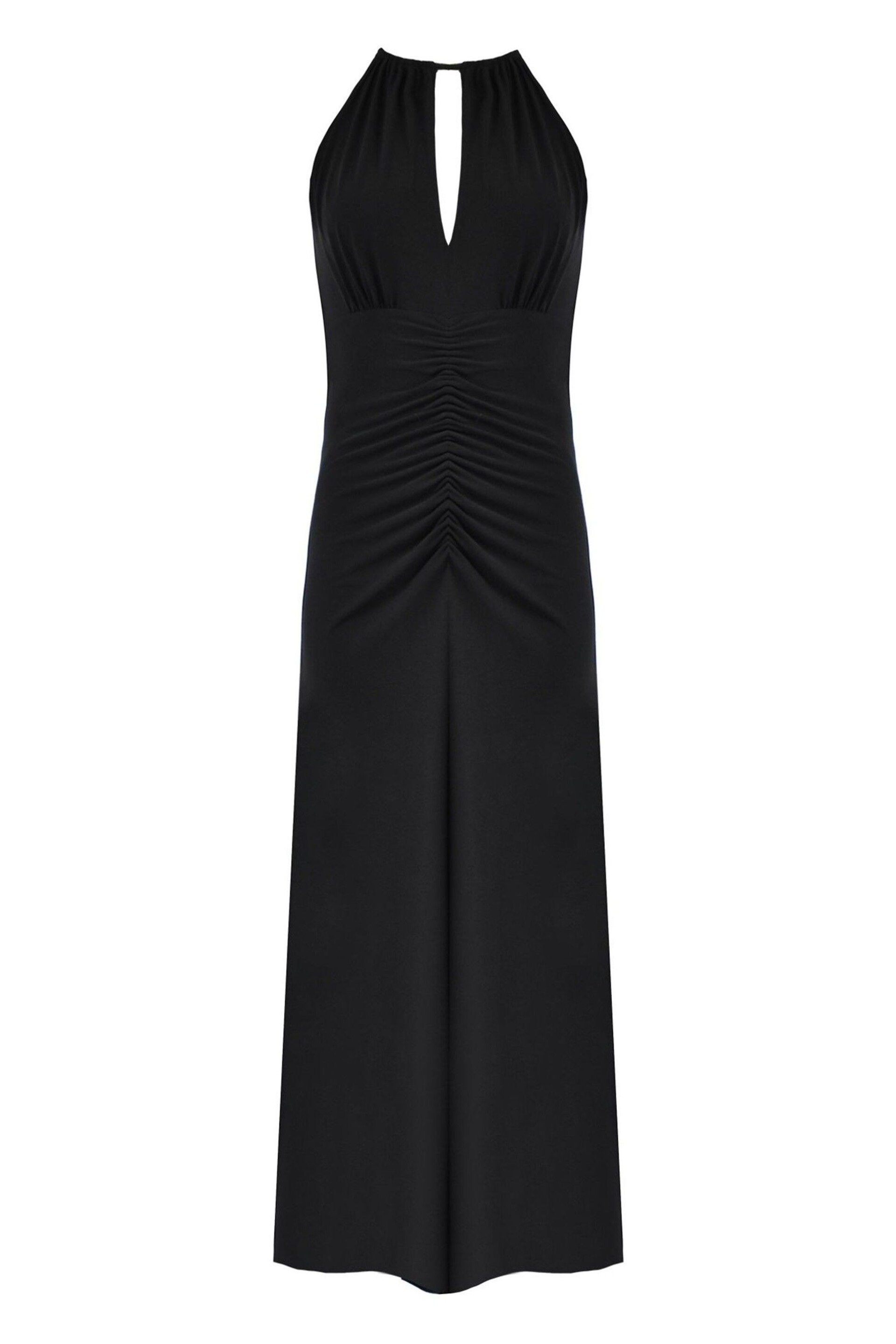 Ro&Zo Petite Jersey Halterneck Midi Black Dress - Image 4 of 4