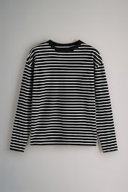 The Set Black/Grey/White/Black & White Stripe 4 Pack Relaxed Long Sleeve T-Shirt - Image 10 of 11