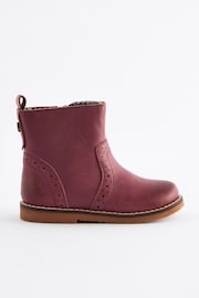 Pink Ankle Leather Cosy Lined Boots - Image 2 of 6