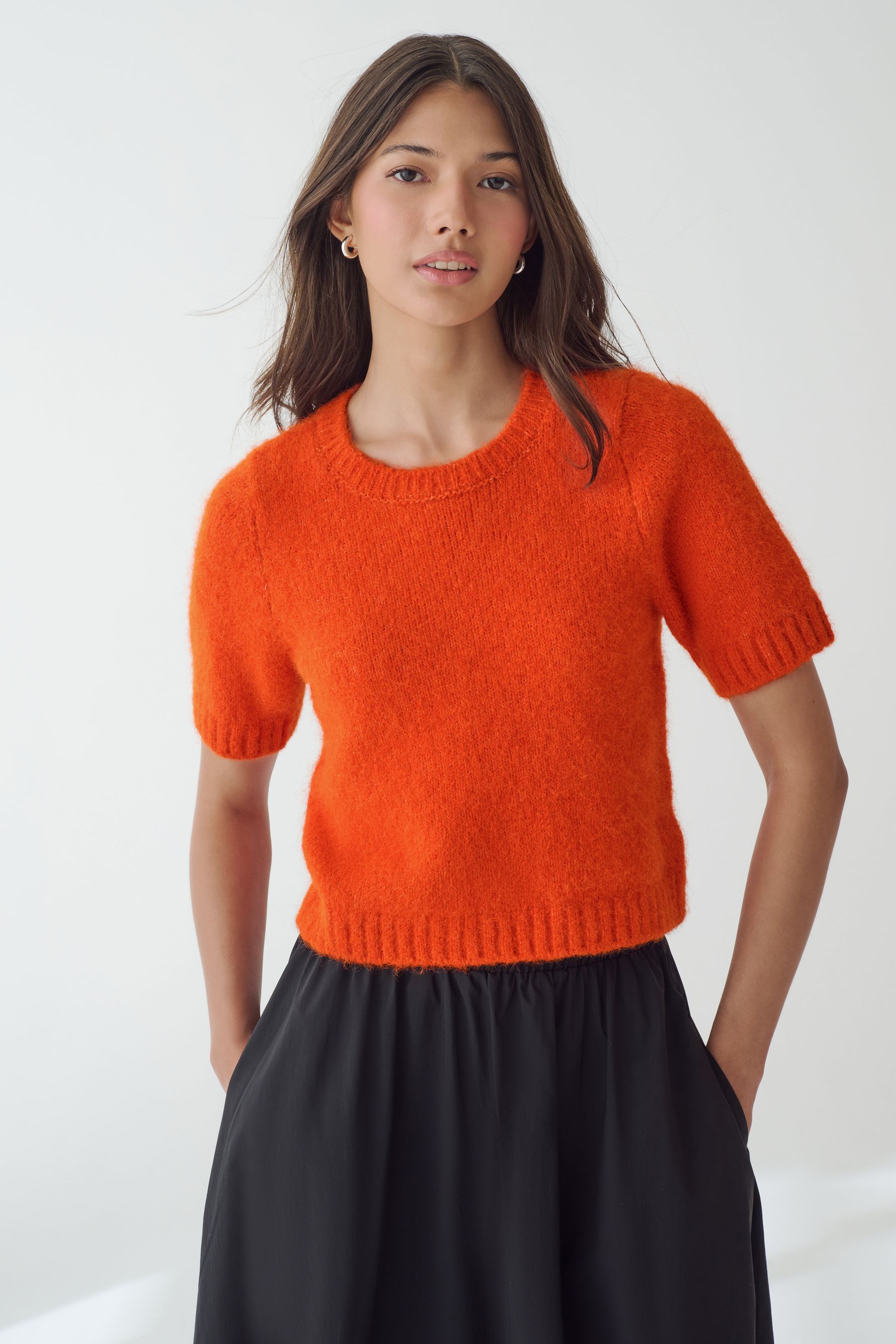 Orange crew neck jumper store