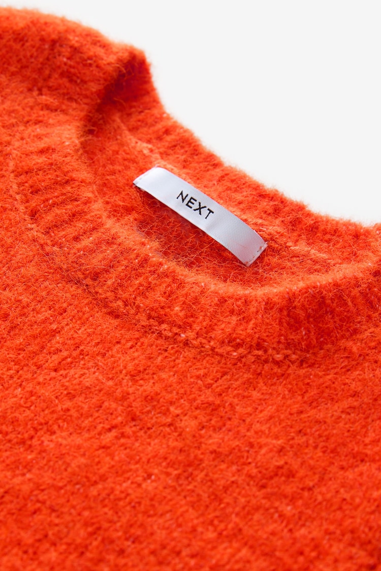 Orange Short Sleeve Crew Neck Jumper With Wool - Image 8 of 8