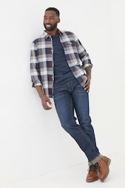 FatFace Blue Long Sleeve Buffalo Check Shirt - Image 3 of 7