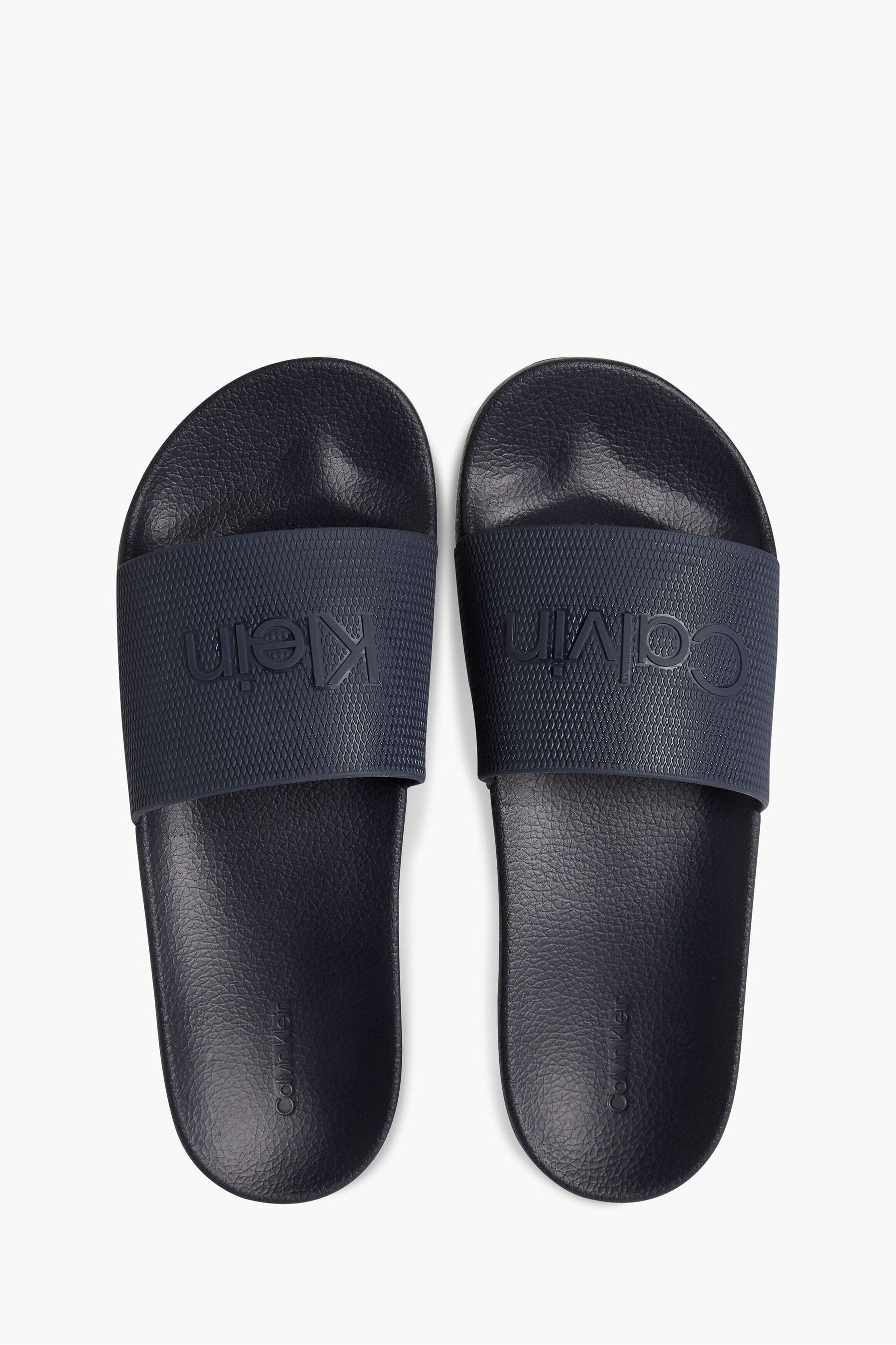Buy Calvin Klein Blue Pool Rubber Slides from Next USA