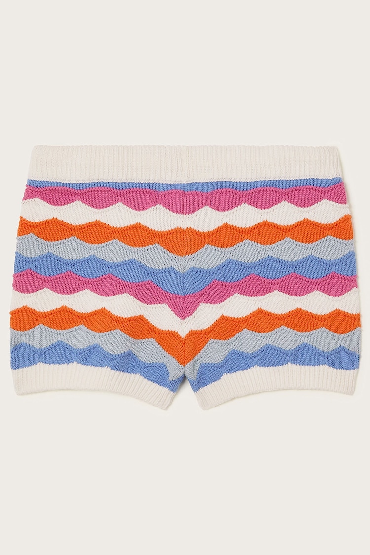 Monsoon Multi Wavy 100% Cotton Stripe Knit Shorts - Image 2 of 3