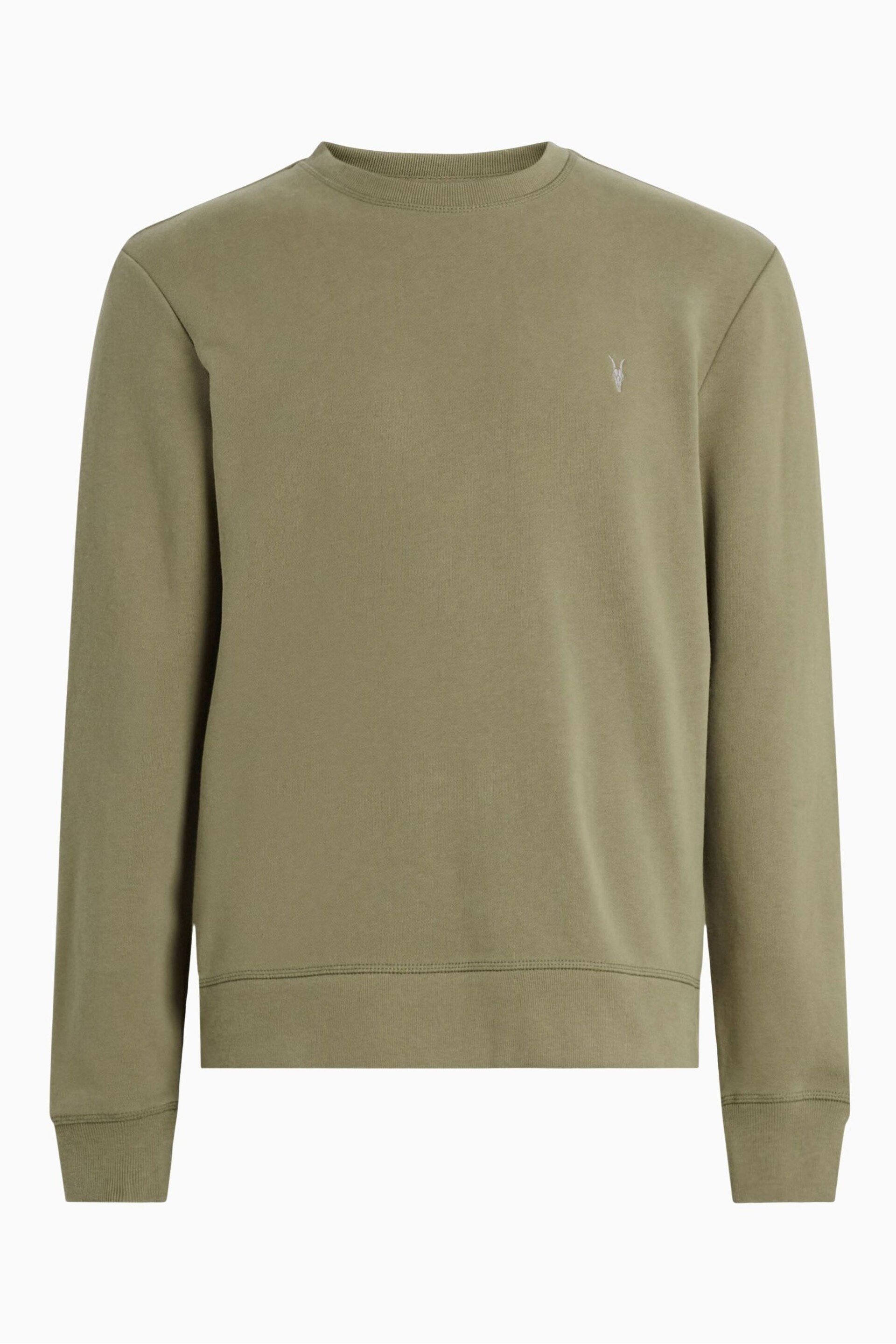 AllSaints Green Raven Crew Sweat Top - Image 6 of 8