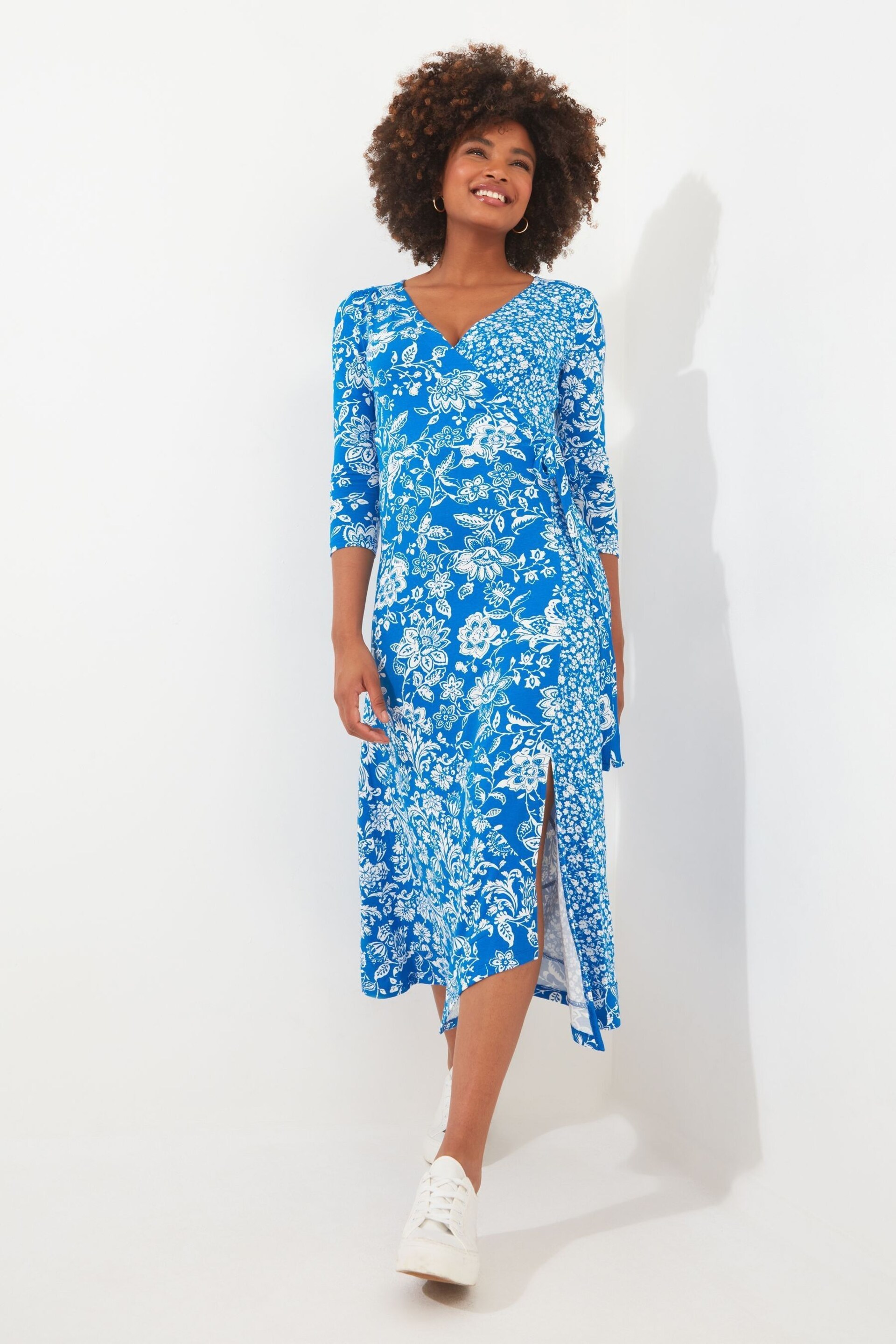 Joe Browns Blue Mixed Print Jersey Dress - Image 5 of 7