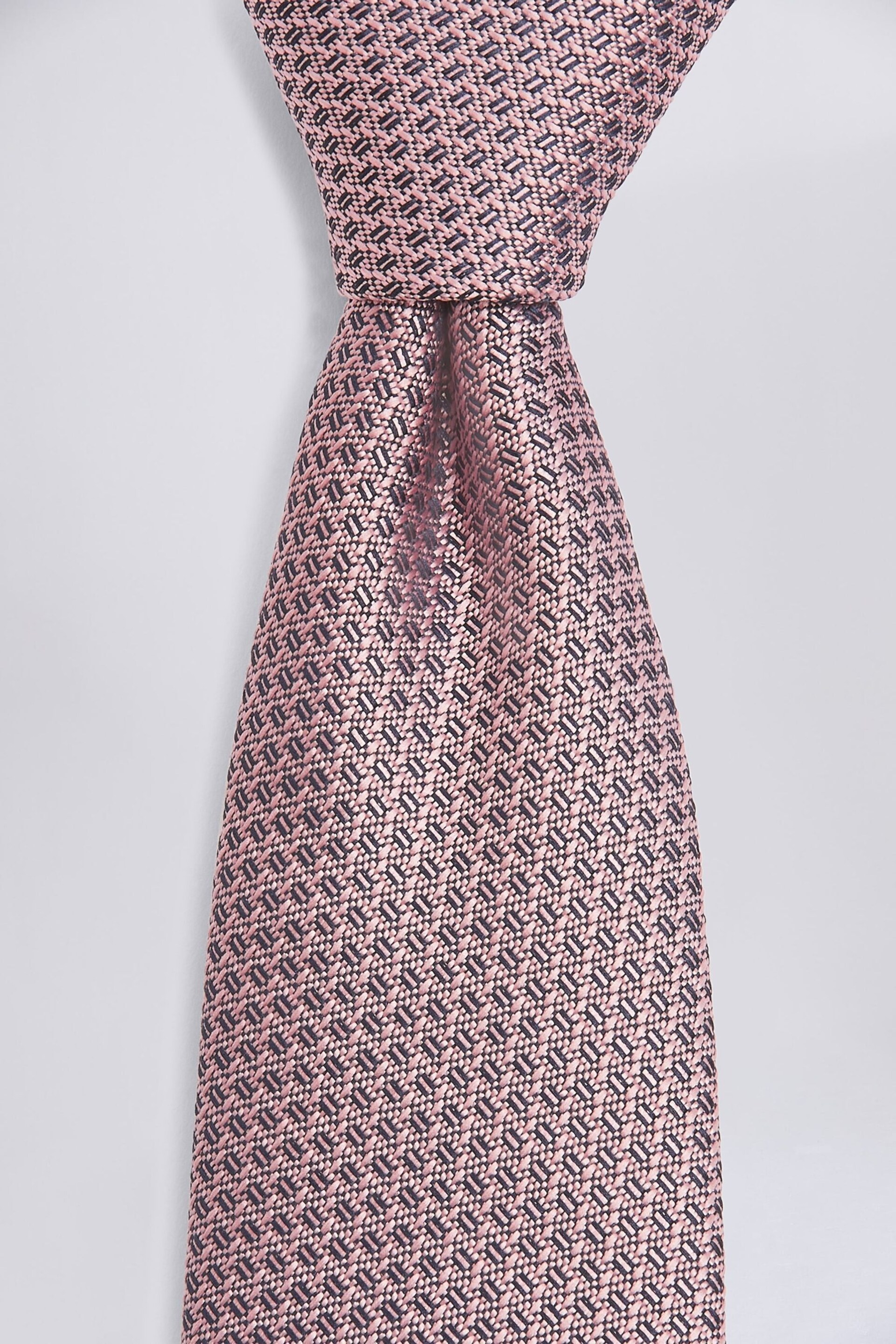 MOSS Pink Textured Tie - Image 2 of 2