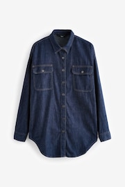 Rinse Blue Oversized Denim 100% Cotton Shirt - Image 1 of 2