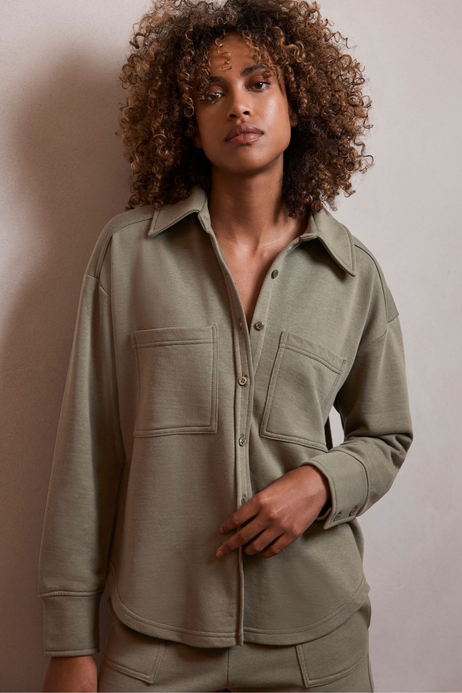 Mint Velvet Green Cotton Shirt - Image 2 of 7