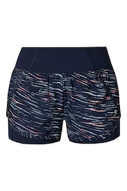 Sweaty Betty Blue Ripple Tie Dye Print Stride Run Print Shorts - Image 6 of 6