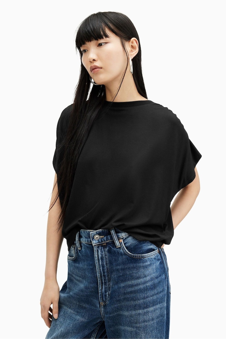 AllSaints Black Natalie T-Shirt - Image 1 of 7