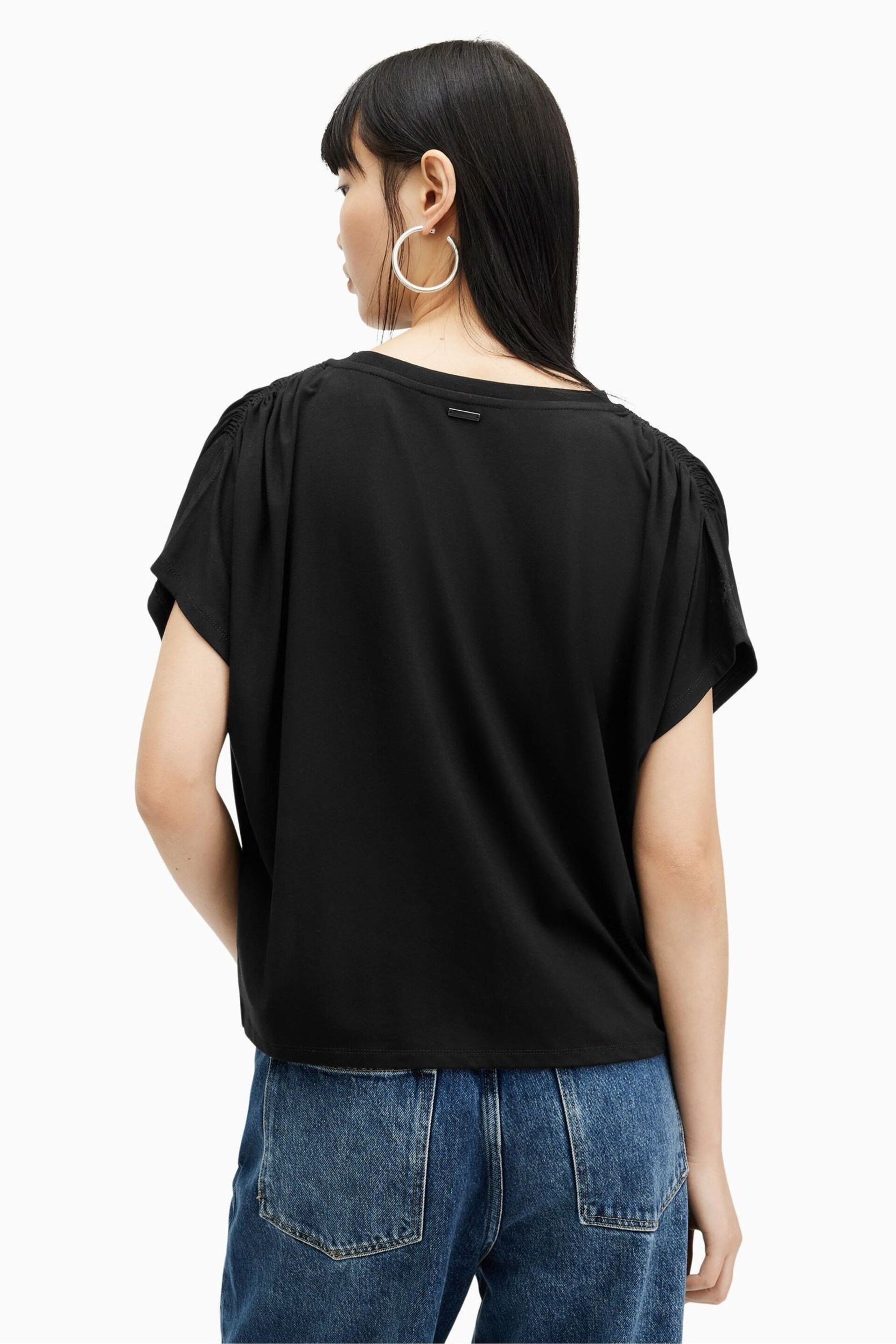 AllSaints Black Natalie T-Shirt - Image 2 of 7
