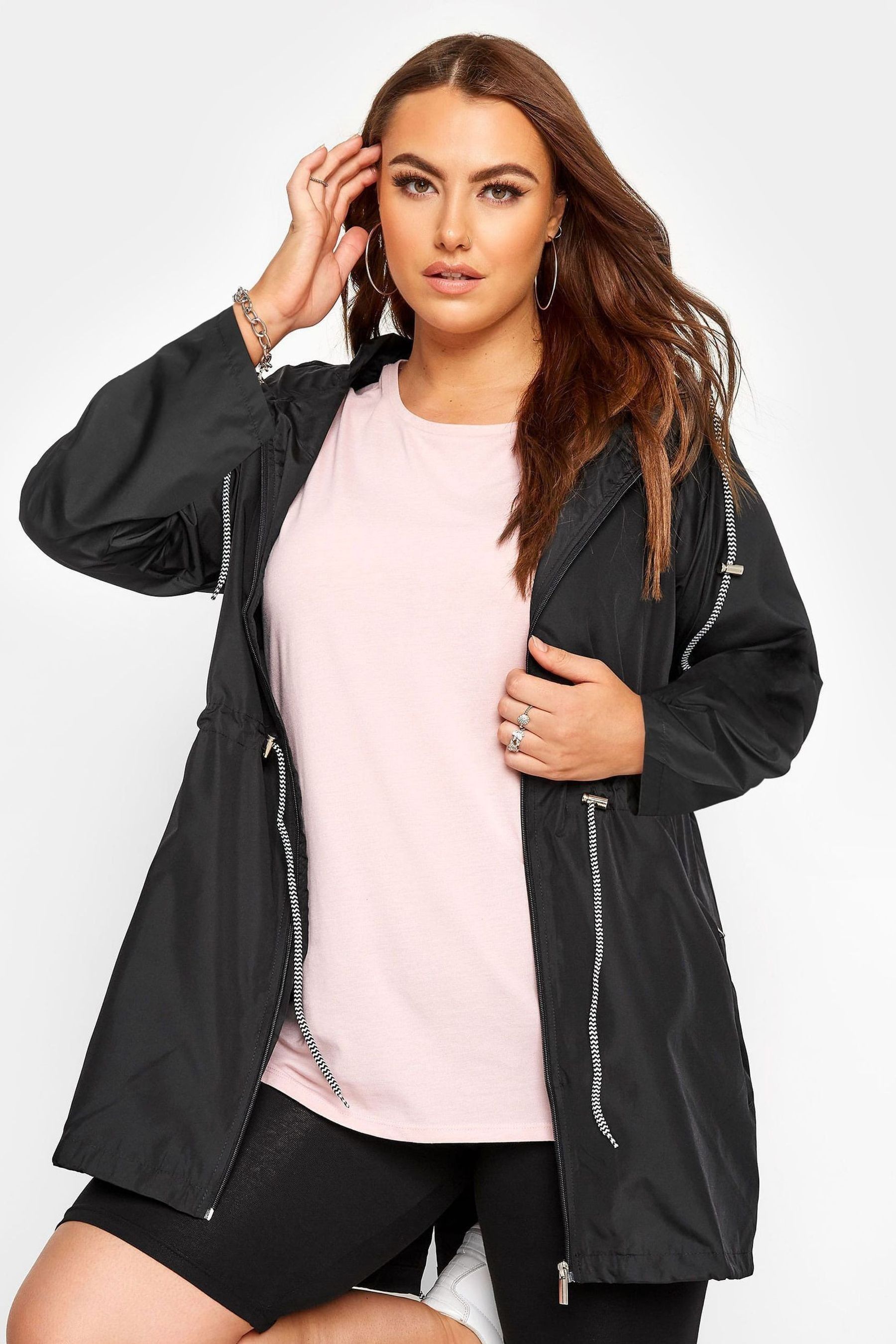 Buy Yours Curve Black Pocket Parka With Contrast Jacket from Next Luxembourg