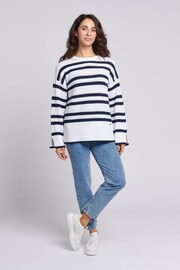 U.S. Polo Assn. Oversized Womens Blue Pointelle Knit Jumper - Image 3 of 8