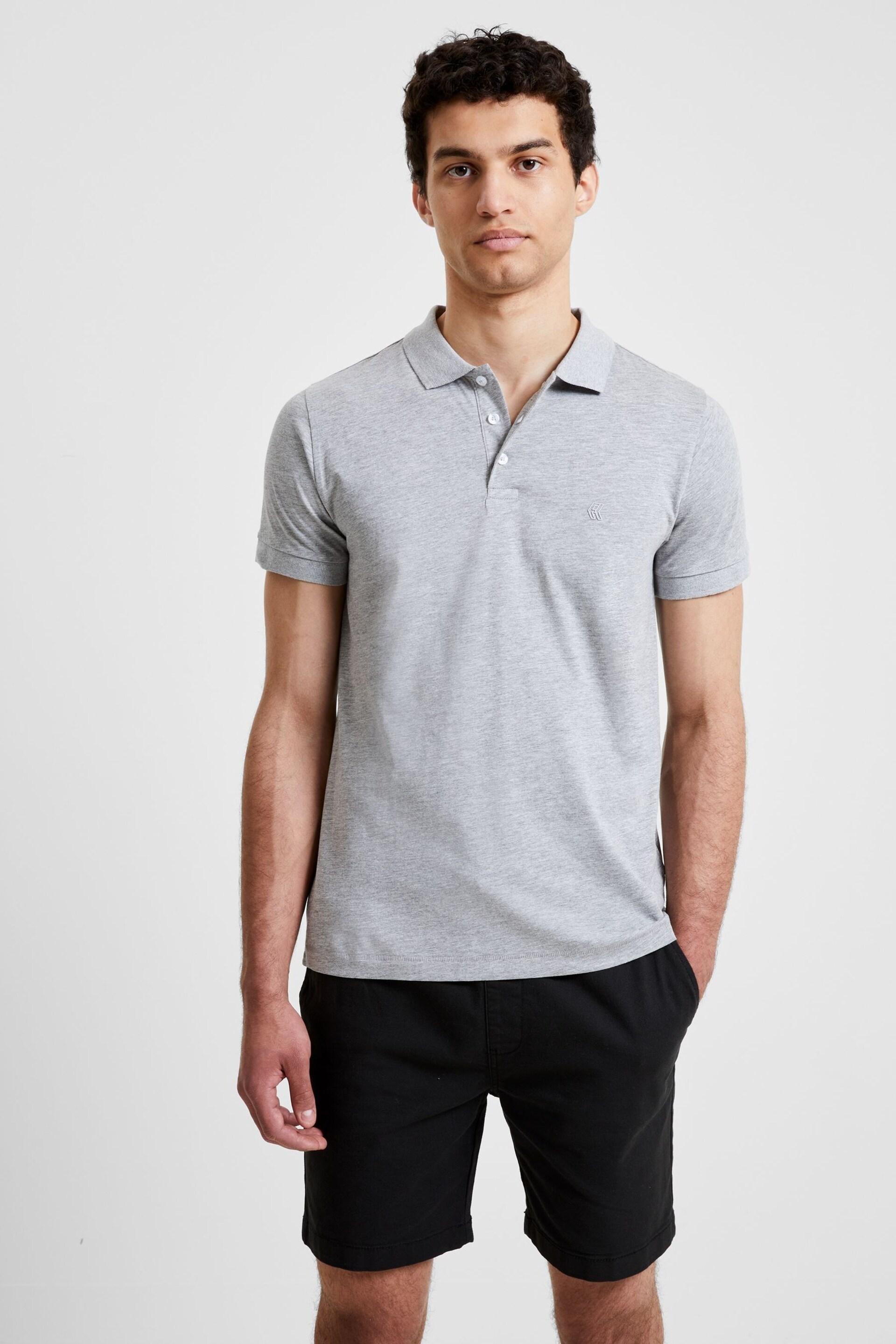 French Connection Grey Signatura Polo Shirt - Image 1 of 2