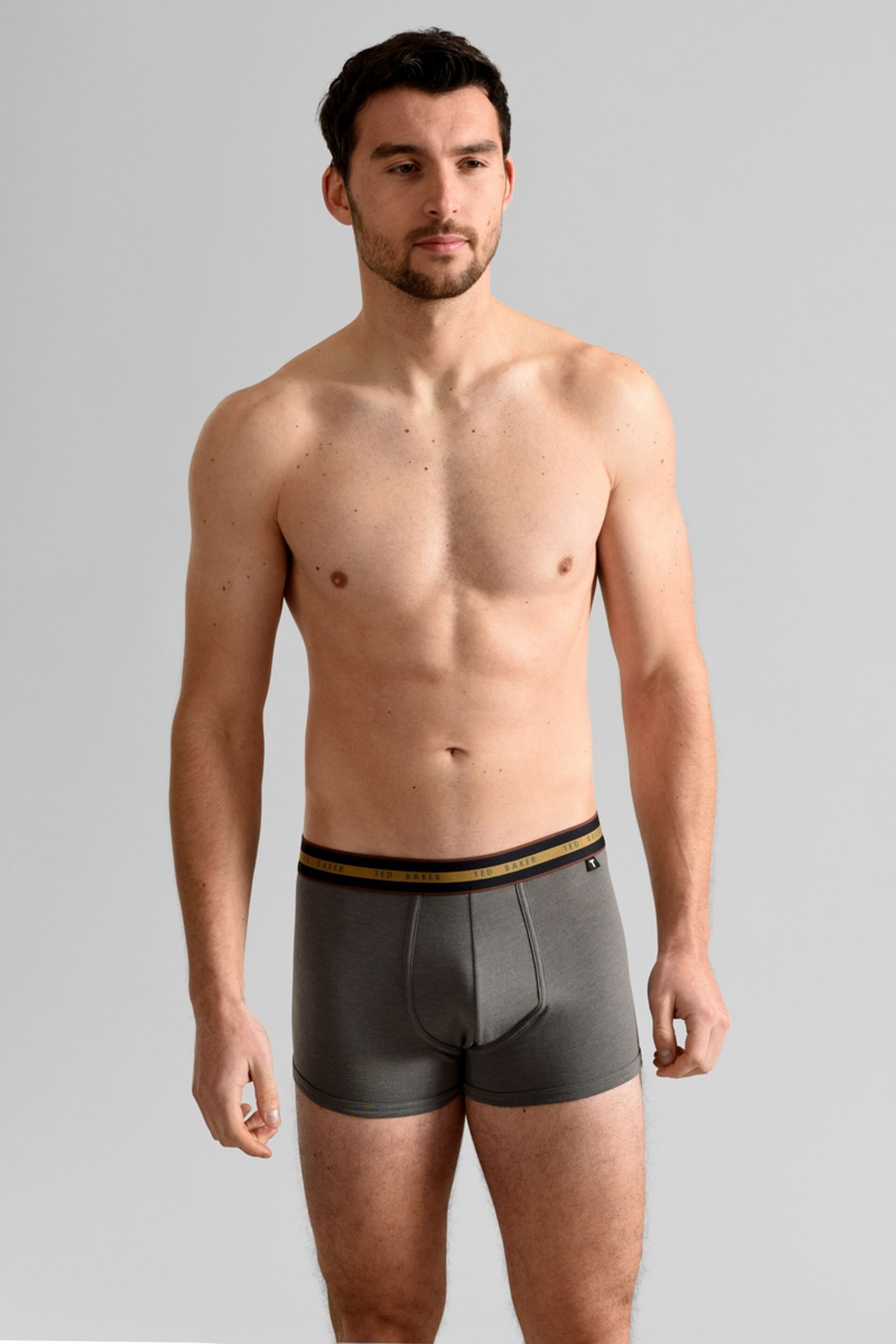 Ted Baker Black Cotton Trunks 3 Pack - Image 1 of 8