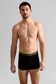 Ted Baker Black Cotton Trunks 3 Pack - Image 2 of 8