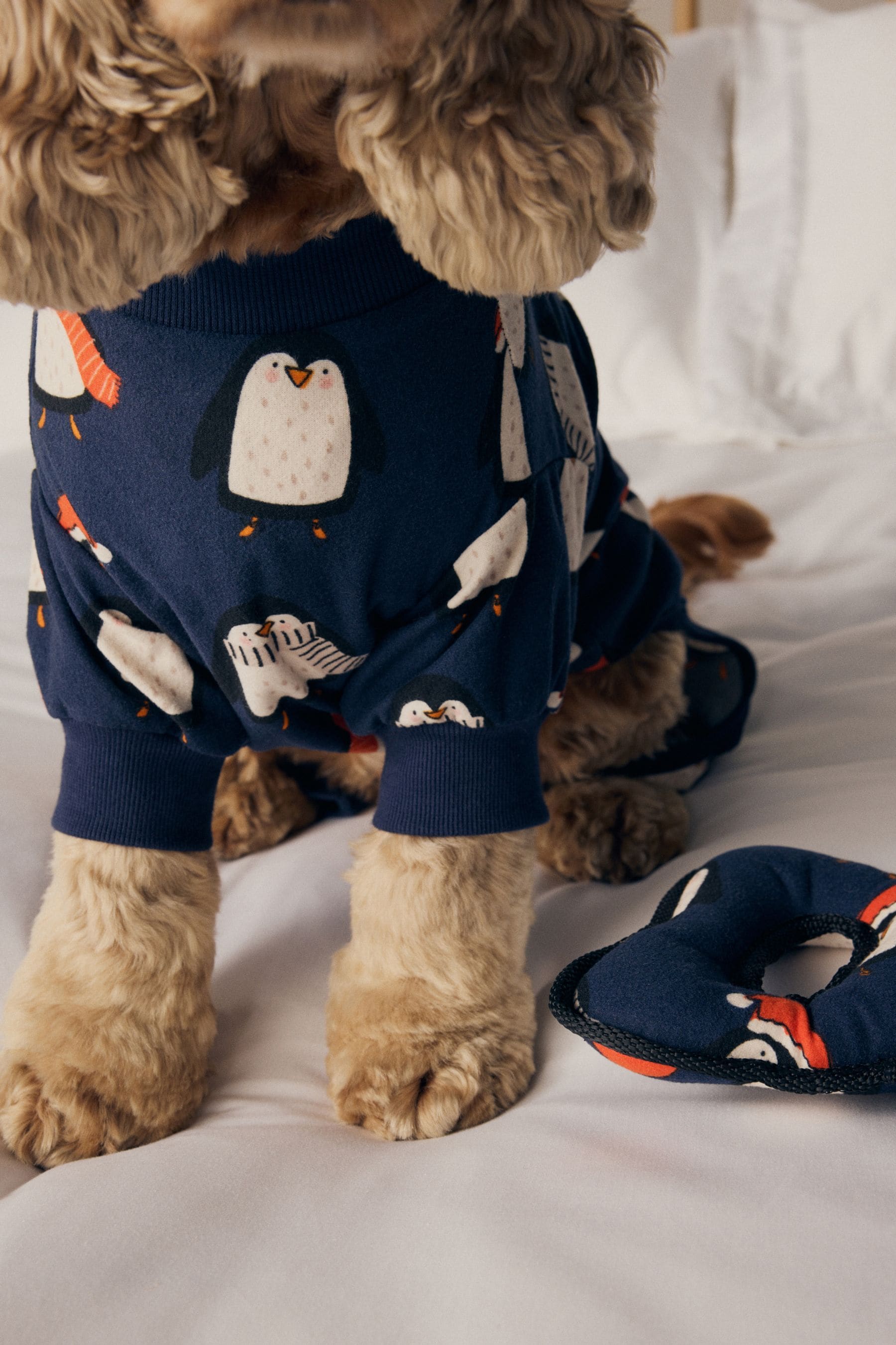 Navy Blue Matching Family Pets Christmas Penguin Pyjamas