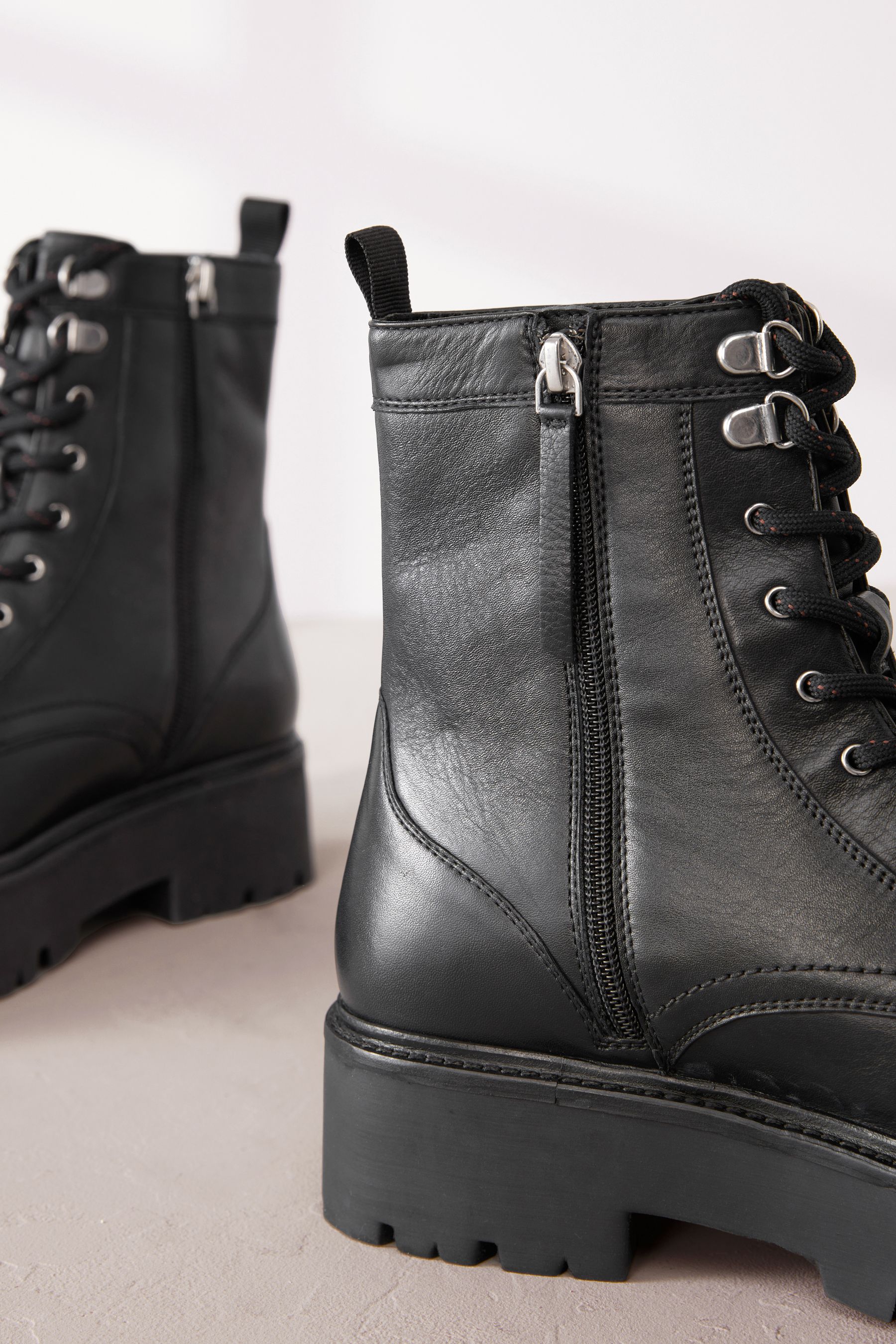 Chunky tie up boots online