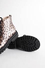 Braun mit Animalprint - Warm Lined Lace-Up Ankle Boots - Bild 5 von 8