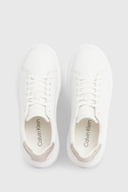 Calvin Klein White Cupsole Lace-Up Leather Sneakers - Image 2 of 6