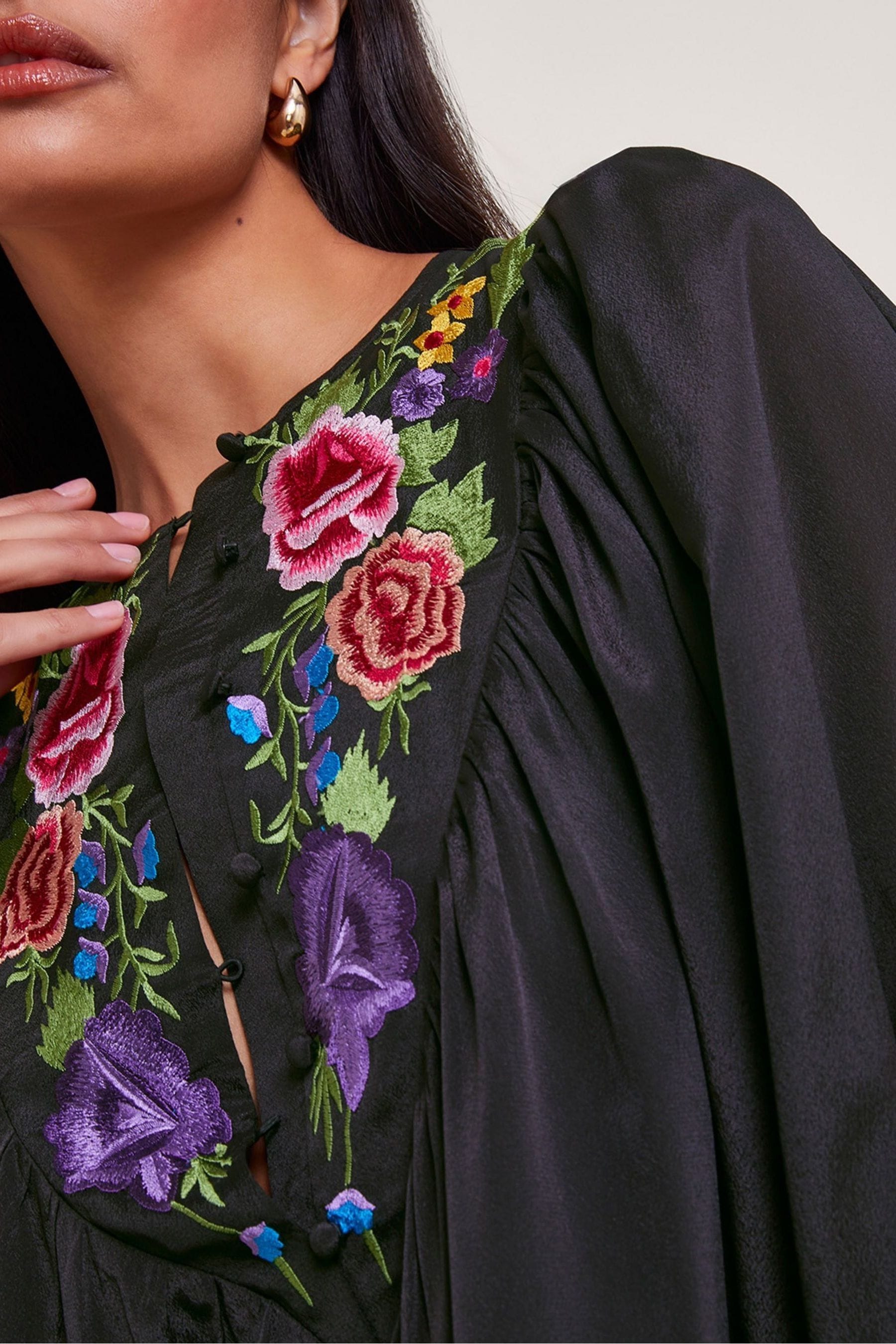 Buy Monsoon Winny Embroidered Tunic Black Dress from Next Oman