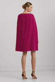 Lauren Ralph Lauren Pink Cape Georgette Cocktail Dress - Image 4 of 9