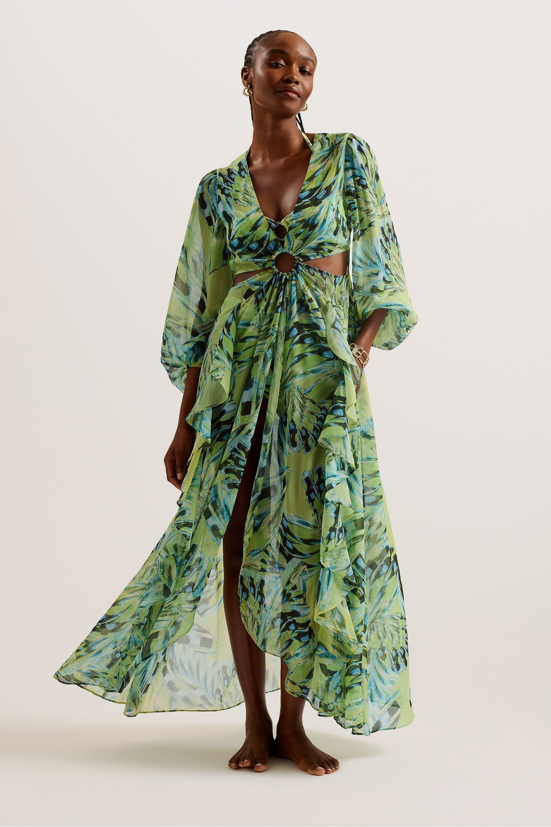 Ted baker green maxi dress top