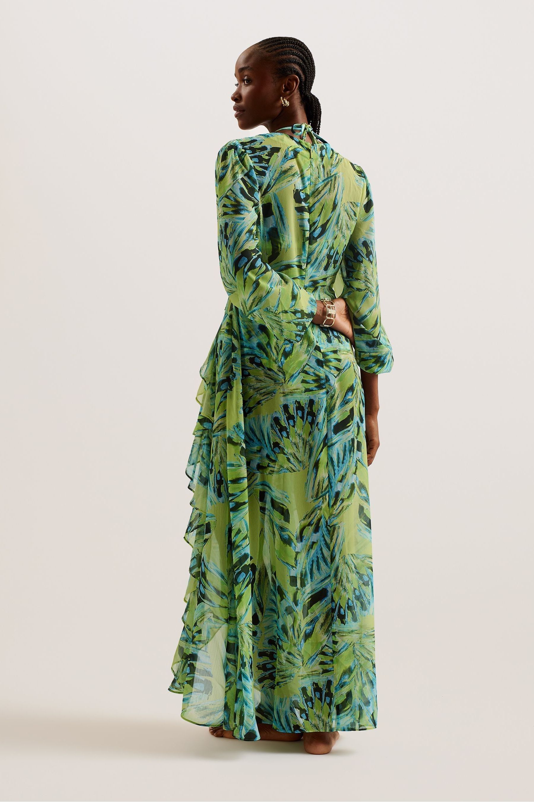 Ted baker green floral dress on sale