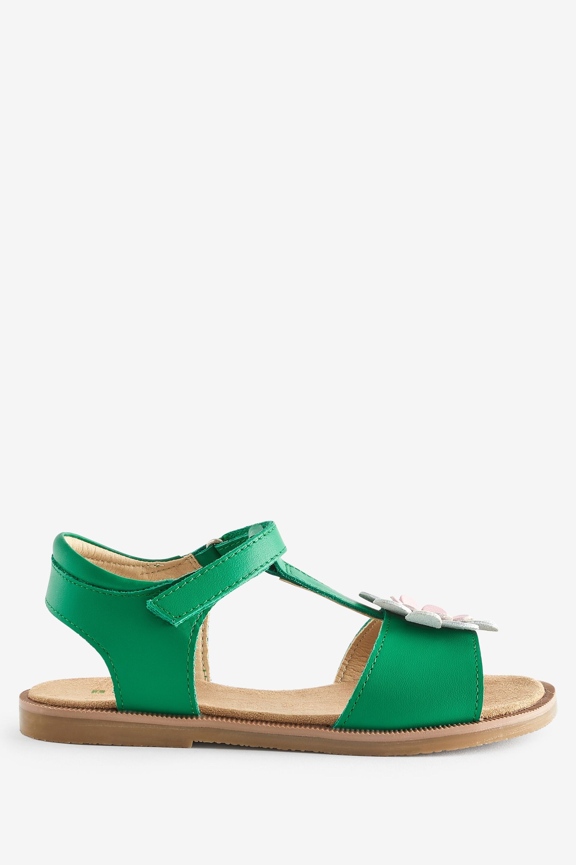 Boden Green Fun Leather Sandals - Image 2 of 4