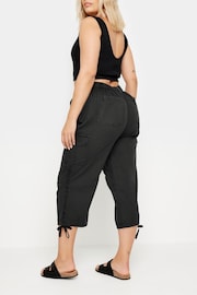 Yours Curve Black Cargo Cropped Trousers - Image 3 of 5