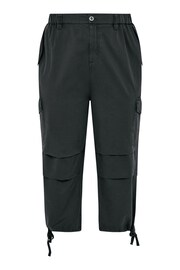 Yours Curve Black Cargo Cropped Trousers - Image 5 of 5