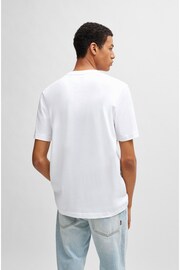 BOSS White Cotton-Jersey T-Shirt With Logo Printboss - Image 2 of 5