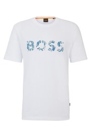 BOSS White Cotton-Jersey T-Shirt With Logo Printboss - Image 5 of 5