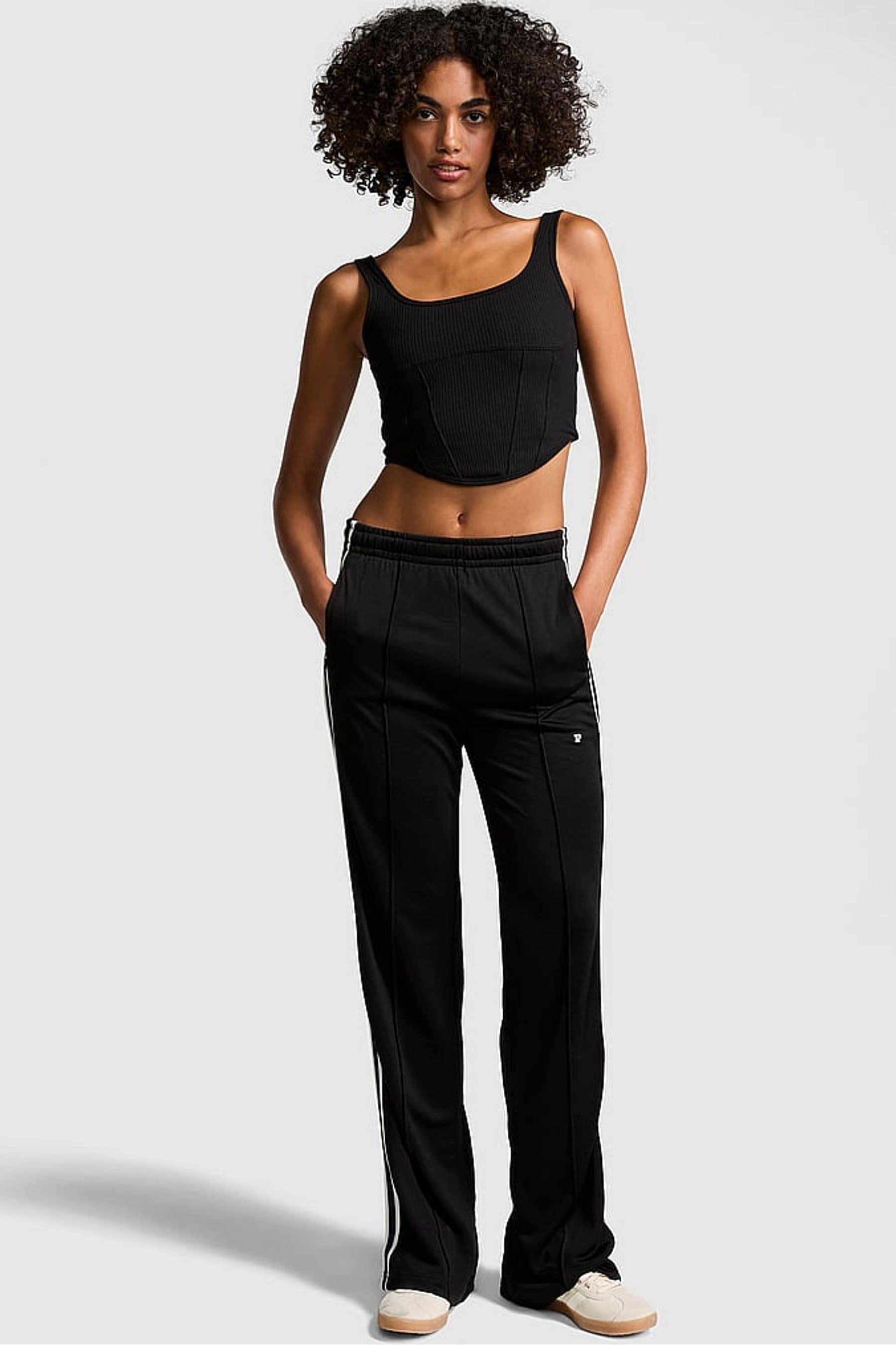 Cropped tracksuit bottoms clearance