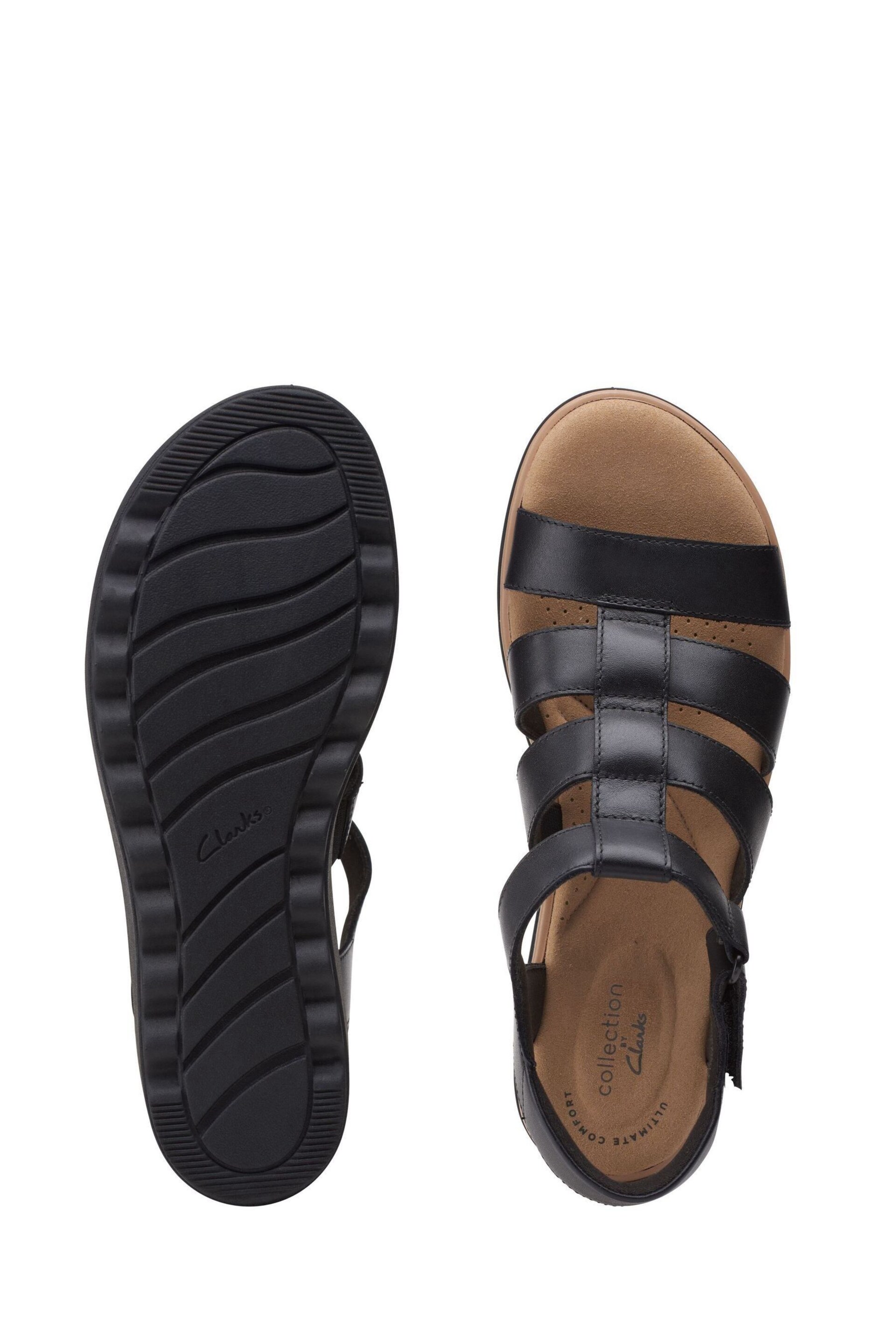 Clarks Black Leather Jillian Quartz Sandals - Image 7 of 7